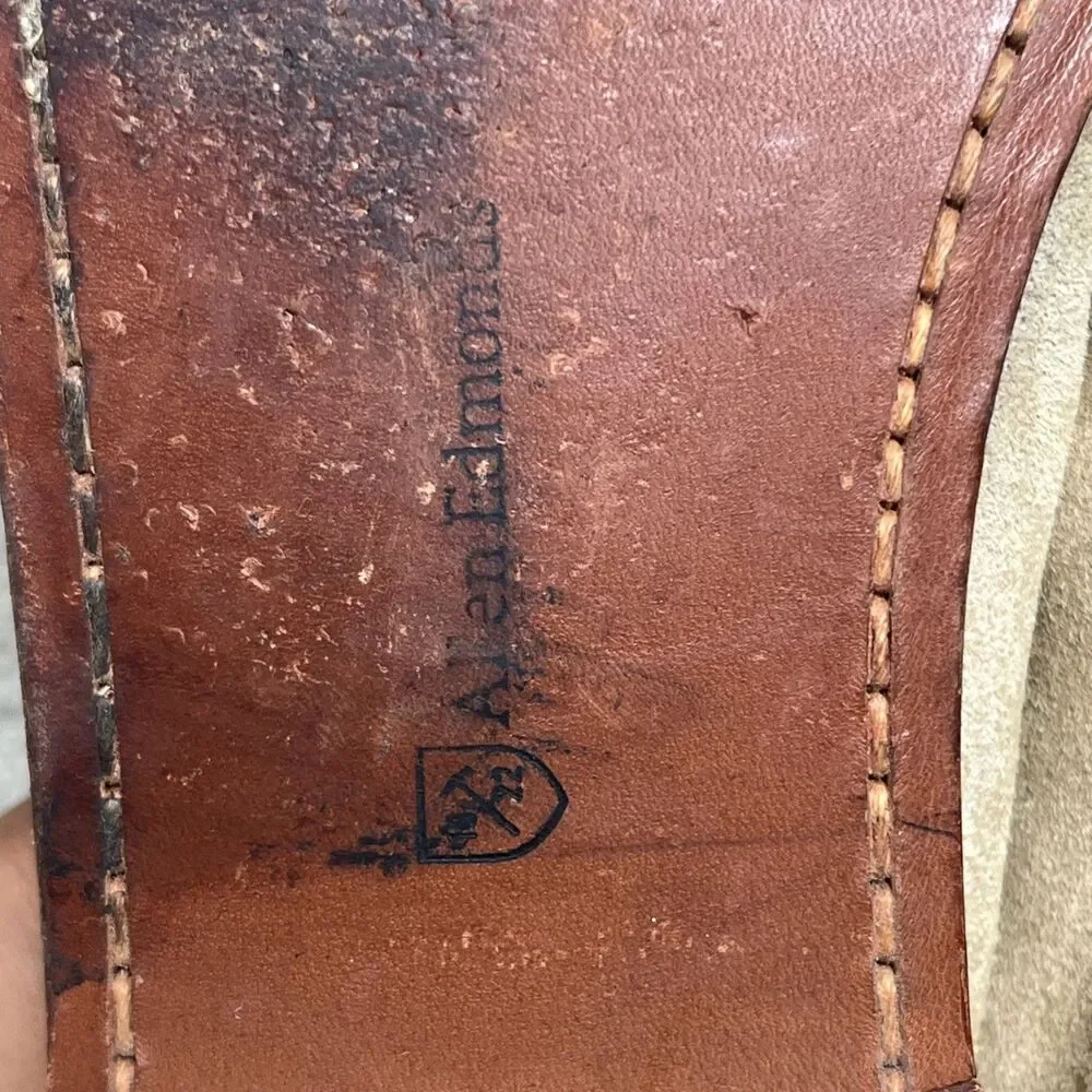 Allen Edmonds SORRENTO Men's Italian Penny Loafers 10.5 D Tobacco Suede Tan $475